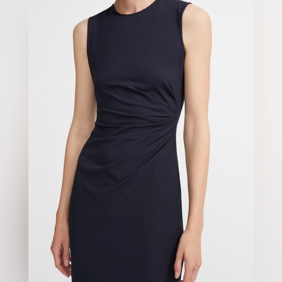 Theory Twist-Front Dress - Night Sky Navy - Size Medium - Picture 3 of 14
